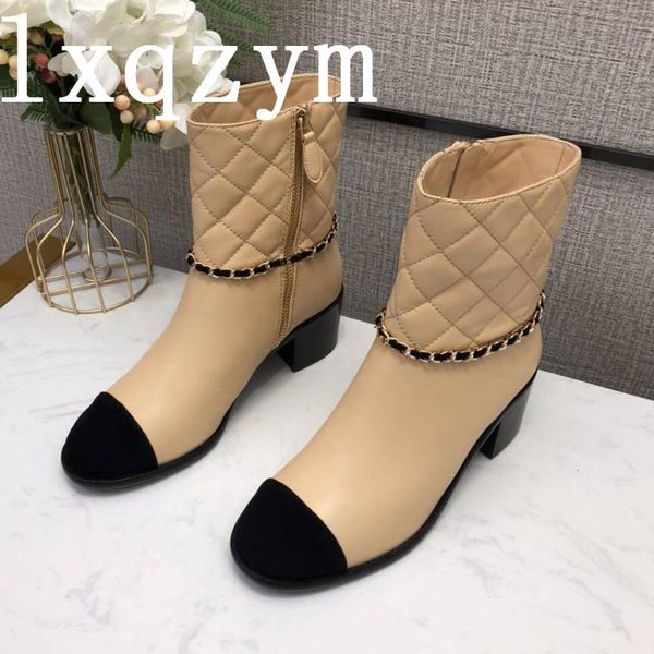 boots women chunky heel short shoes spring autumn designer booties female natural cowhide lasdies fashion metal chain botas, Black
boots women chunky heel short shoes spring autumn designer booties female natural cowhide lasdies fashion metal chain botas, Black