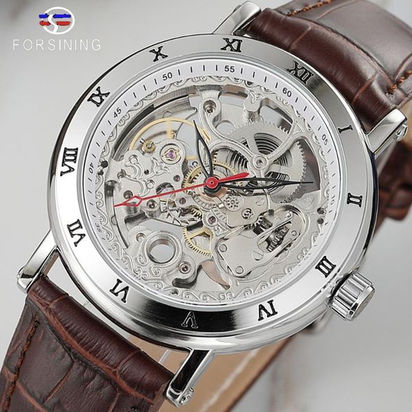 forsining waterproof gear flower movement transparent leather clock men skeleton automatic mechanical watches wristwatches, Slivery;brown
forsining waterproof gear flower movement transparent leather clock men skeleton automatic mechanical watches wristwatches, Slivery;brown
