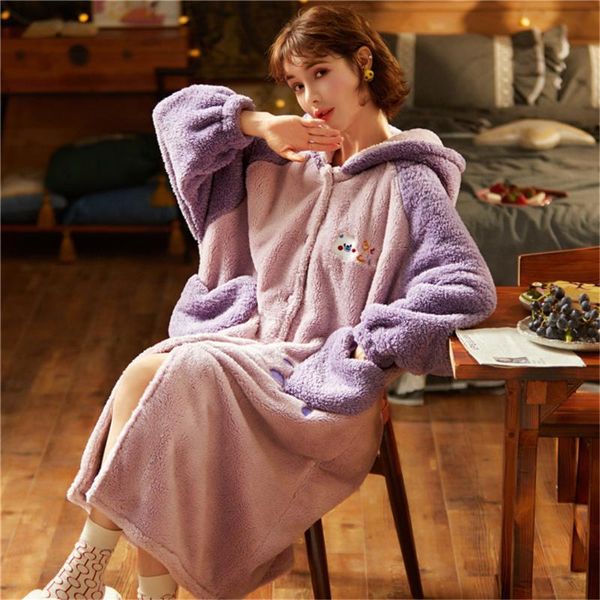 women's sleepwear women winter pajamas set flannel thick homewear plush pijamas cartoon nightgown pyjamas mujer home suits hoodie robe, Black;red
women's sleepwear women winter pajamas set flannel thick homewear plush pijamas cartoon nightgown pyjamas mujer home suits hoodie robe, Black;red