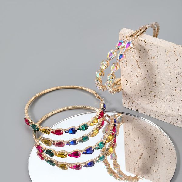 hoop & huggie fashion metal rhinestone glass round asymmetric earrings women's creative dangle party accessories, Golden;silver
hoop & huggie fashion metal rhinestone glass round asymmetric earrings women's creative dangle party accessories, Golden;silver