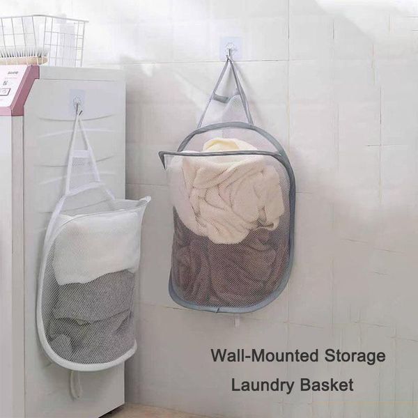 folding mesh dirty clothes hamper self-adhesive storage basket bathroom wall hanging underwear bag boxes & bins
folding mesh dirty clothes hamper self-adhesive storage basket bathroom wall hanging underwear bag boxes & bins