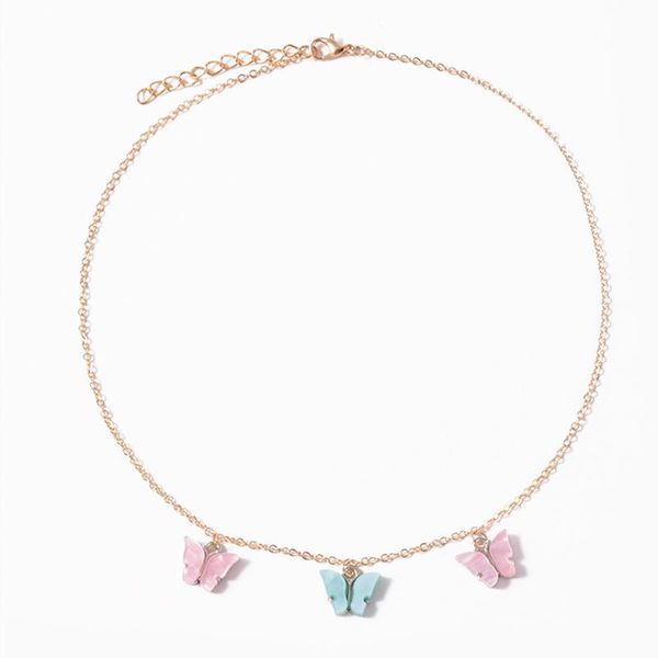 chains bohemian butterfly choker gold color pendant chain necklace for women girl fashion jewelry gift, Silver 
chains bohemian butterfly choker gold color pendant chain necklace for women girl fashion jewelry gift, Silver