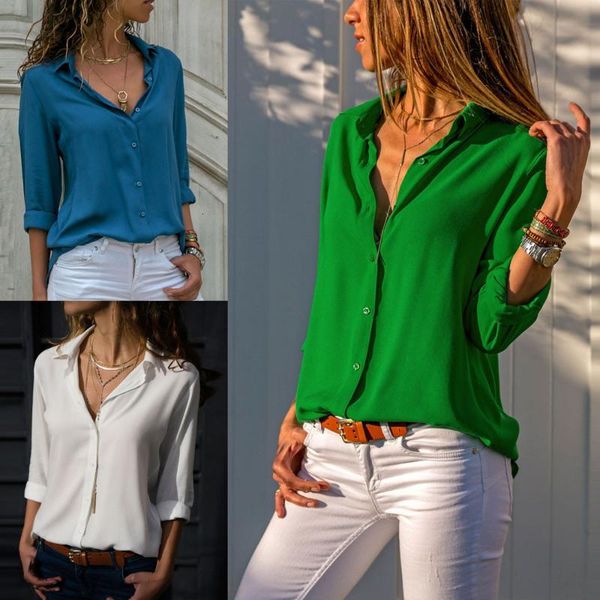 Women's Blouses & Shirts Womail fashion woman blouse shirt chiffon Button Cardigan women's shirts Casual Solid Color Long Sleeve F, White
Women's Blouses & Shirts Womail fashion woman blouse shirt chiffon Button Cardigan women's shirts Casual Solid Color Long Sleeve F, White