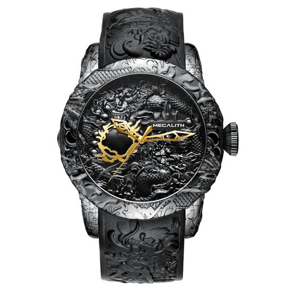 wristwatches megalith luxury gold dragon sculpture mens watch casual waterproof big dial rubber quartz wrist watches clock reloj hombre, Slivery;brown
wristwatches megalith luxury gold dragon sculpture mens watch casual waterproof big dial rubber quartz wrist watches clock reloj hombre, Slivery;brown
