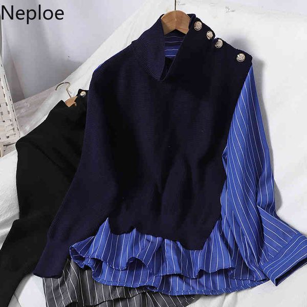 neploe winter clothes half turtleneck knitwear pullovers patchwork striped fake two sweater women korean chic coat 4h002 210422, White
neploe winter clothes half turtleneck knitwear pullovers patchwork striped fake two sweater women korean chic coat 4h002 210422, White