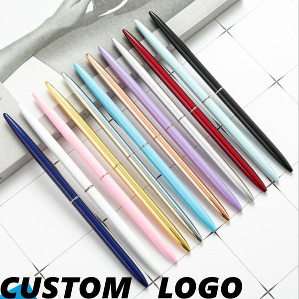 ballpoint pens 1pcs luxury creative customized logo metal pen lovely slim roll ball business for writing gift stationery, Blue;orange
ballpoint pens 1pcs luxury creative customized logo metal pen lovely slim roll ball business for writing gift stationery, Blue;orange