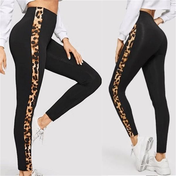 summer women's leggings leopard side striped skinny stretchy ankle length running cycling spots lenggings 211218, Black
summer women's leggings leopard side striped skinny stretchy ankle length running cycling spots lenggings 211218, Black