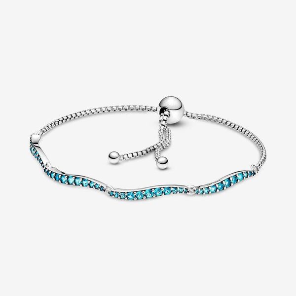 genuine sparkling link chain blue wavy slider bracelets 925 sterling silver adjustable cubic zirconia bracelet women wedding engagement jewe, Black
genuine sparkling link chain blue wavy slider bracelets 925 sterling silver adjustable cubic zirconia bracelet women wedding engagement jewe, Black