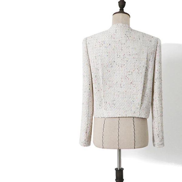 women's jackets beige tweed jacket color sequin fabric short coat 2021 spring / summer style vintage small suit, Black;brown
women's jackets beige tweed jacket color sequin fabric short coat 2021 spring / summer style vintage small suit, Black;brown