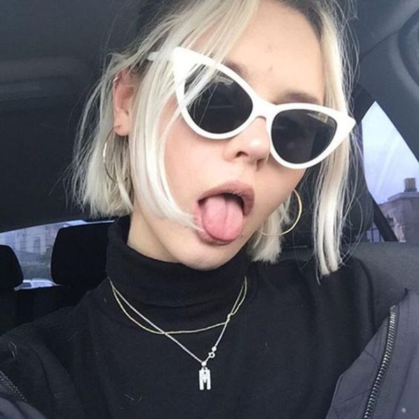 sunglasses women fashion vintage cateye glasses personality designer cat eye for eyewear, White;black
sunglasses women fashion vintage cateye glasses personality designer cat eye for eyewear, White;black