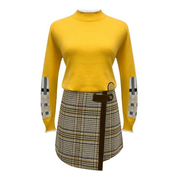 two piece dress 2021 winter two-piece women pullover sweater & grid irregular sweet little students fashionable skirts suit outfit, White
two piece dress 2021 winter two-piece women pullover sweater & grid irregular sweet little students fashionable skirts suit outfit, White