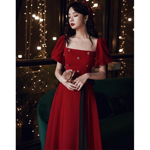 arrival square neck long wedding dress bride burgundy backless beading formal party dresses women vestidos ethnic clothing, Red
arrival square neck long wedding dress bride burgundy backless beading formal party dresses women vestidos ethnic clothing, Red