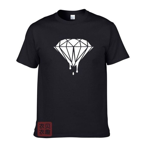 women's t-shirt european and american fashion diamond pattern printed men women short-sleeved, White
women's t-shirt european and american fashion diamond pattern printed men women short-sleeved, White