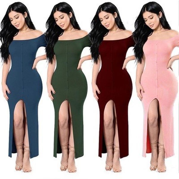 casual dresses women off shoulder tight height fork dress summer slim fit clothes for party, Black;gray
casual dresses women off shoulder tight height fork dress summer slim fit clothes for party, Black;gray