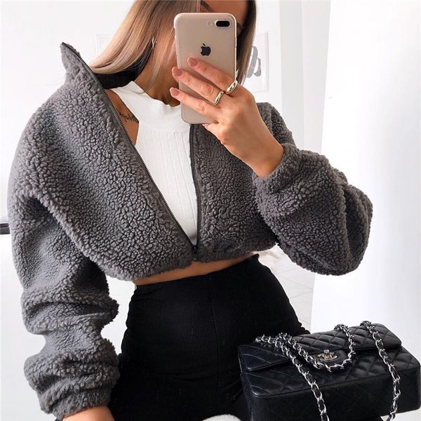 women's hoodies & sweatshirts fashion fluffy teddy sweatshirt crop women zip up short turtleneck ladies faux fleece warm cropped kyw4, Black
women's hoodies & sweatshirts fashion fluffy teddy sweatshirt crop women zip up short turtleneck ladies faux fleece warm cropped kyw4, Black