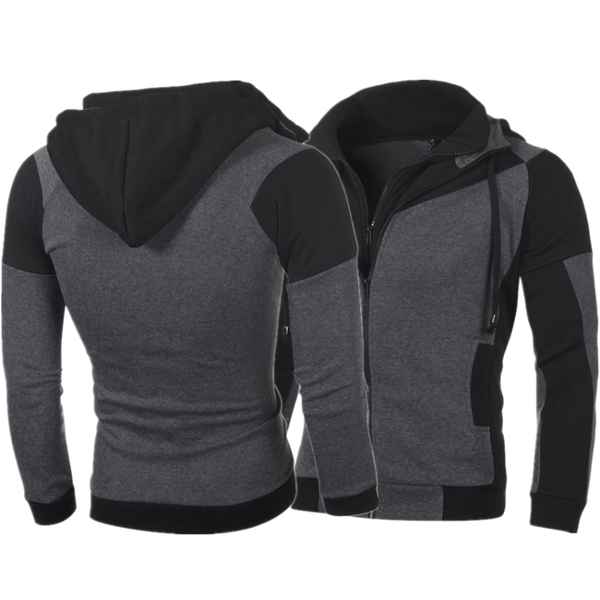 men's hoodies & sweatshirts 2021 jacket double zipper collar mosaic contrast fashion autumn winter hoodie casual loose coat, Black
men's hoodies & sweatshirts 2021 jacket double zipper collar mosaic contrast fashion autumn winter hoodie casual loose coat, Black