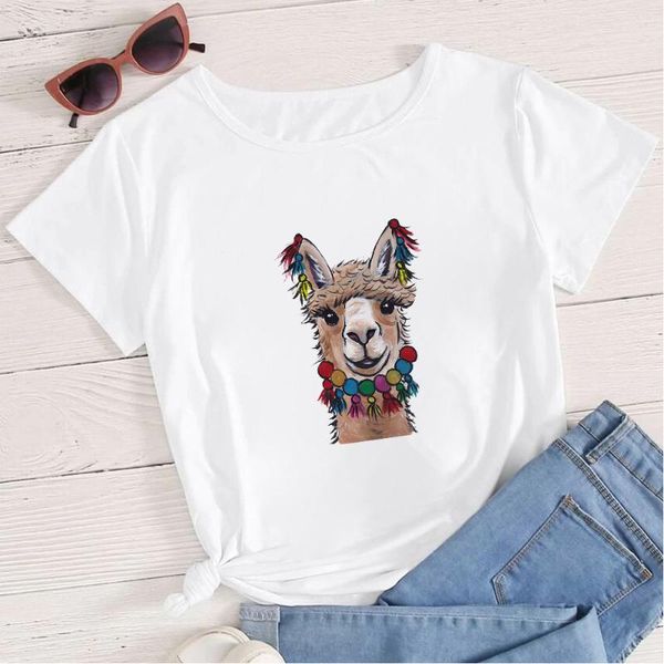women's t-shirt 2021 tshirt women alpaca woman summer shirt t-shirts spring girls style korean fashion femme clothes, White
women's t-shirt 2021 tshirt women alpaca woman summer shirt t-shirts spring girls style korean fashion femme clothes, White