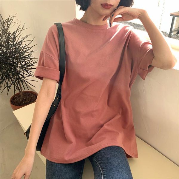 6 colors short sleeve casual women t shirts loose bottoming solid basic tee shirt summer p849, White
6 colors short sleeve casual women t shirts loose bottoming solid basic tee shirt summer p849, White
