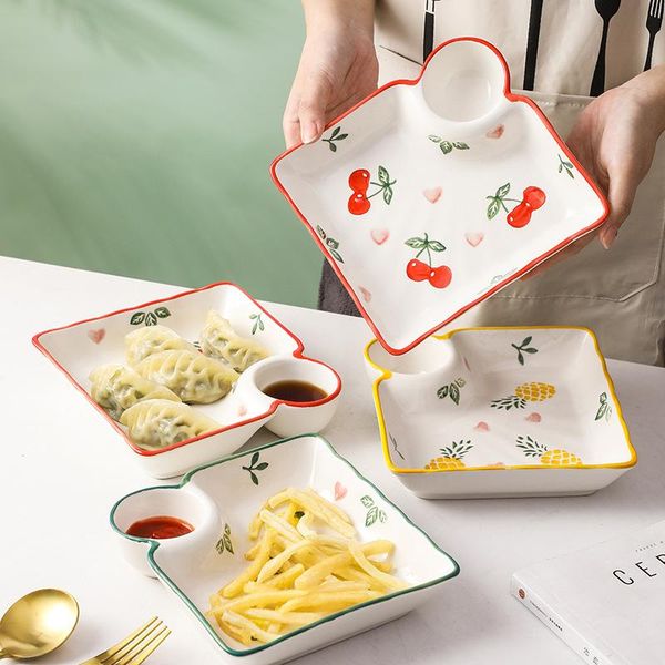 dishes & plates hand-painted fruit dumpling plate with vinegar dish cartoon creative square ceramic multi-purpose tableware
dishes & plates hand-painted fruit dumpling plate with vinegar dish cartoon creative square ceramic multi-purpose tableware