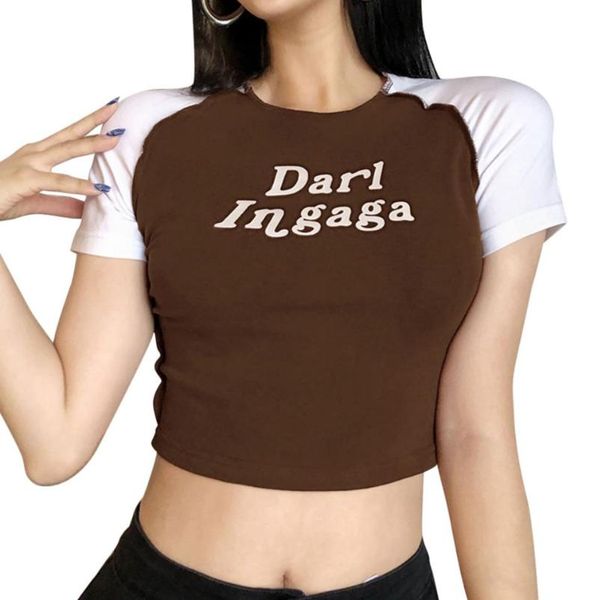 women's letter print t-shirt summer short sleeve crewneck slim fit raglan crop, White
women's letter print t-shirt summer short sleeve crewneck slim fit raglan crop, White
