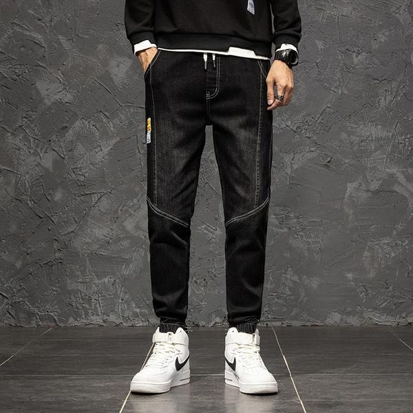 men's jeans 2021 spring autumn solid color harlan trendy brand loose casual tie-feet patchwork pants large size -5xl, Blue
men's jeans 2021 spring autumn solid color harlan trendy brand loose casual tie-feet patchwork pants large size -5xl, Blue