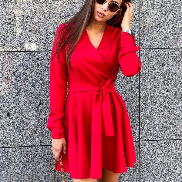 casual dresses shyloli autumn belt a line party dress women long sleeve v neck office lady mini club 2021 solid color, Black;gray
casual dresses shyloli autumn belt a line party dress women long sleeve v neck office lady mini club 2021 solid color, Black;gray