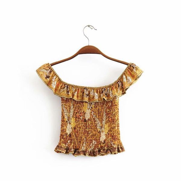 women's blouses & shirts in the fall of 2021, style shoulder ruffled decorative positioning printing high-elastic wrapped pullover top, White
women's blouses & shirts in the fall of 2021, style shoulder ruffled decorative positioning printing high-elastic wrapped pullover top, White