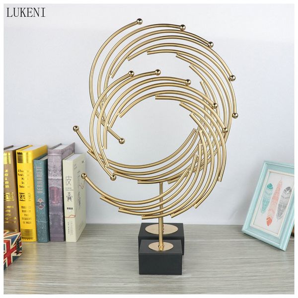 Modern European Simple Creative Home Furnishing Model Whirlwind Metal Crafts Study Living Room Decoration 210414
