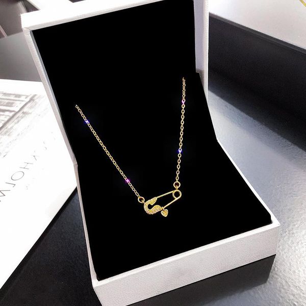 pendant necklaces light luxury zircon pin titanium steel necklace ins style niche design for women temperament charm choker jewelry gothi, Silver
pendant necklaces light luxury zircon pin titanium steel necklace ins style niche design for women temperament charm choker jewelry gothi, Silver