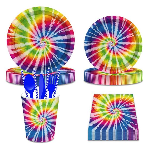 disposable dinnerware happy birthday party rainbow tie dye carnival festival theme disco night tableware sets baby shower decorations
disposable dinnerware happy birthday party rainbow tie dye carnival festival theme disco night tableware sets baby shower decorations