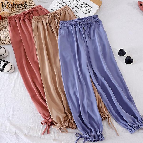 women's pants & capris woherb 2021 harem summer korean clothes drawstring lace up trousers solid loose pantalon thin streetwear femme r, Black;white
women's pants & capris woherb 2021 harem summer korean clothes drawstring lace up trousers solid loose pantalon thin streetwear femme r, Black;white