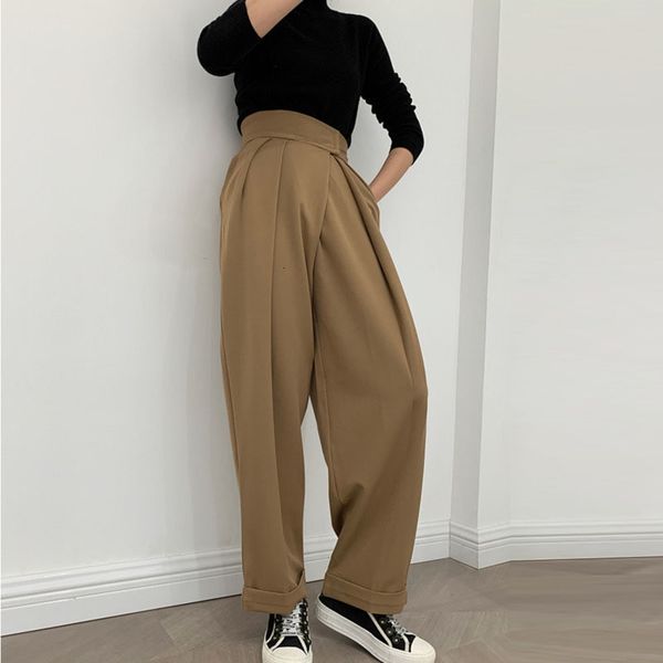 women's pants & capris spring 2021 new high waist straight woman wide leg pure color loose women casual office lady trousers suit, Black;white
women's pants & capris spring 2021 new high waist straight woman wide leg pure color loose women casual office lady trousers suit, Black;white