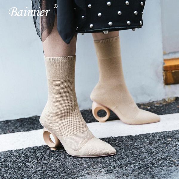 boots baimier brand round ring heel women sock knitted ankle for pointed toe soft slip on high heels, Black
boots baimier brand round ring heel women sock knitted ankle for pointed toe soft slip on high heels, Black