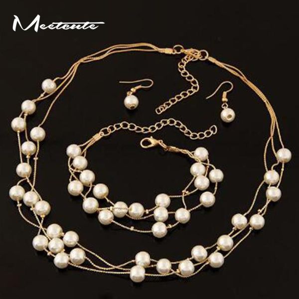 earrings & necklace meetcut three sets fashion sweet multi-layer imitation pearl bracelet women ol jewelry, Silver
earrings & necklace meetcut three sets fashion sweet multi-layer imitation pearl bracelet women ol jewelry, Silver