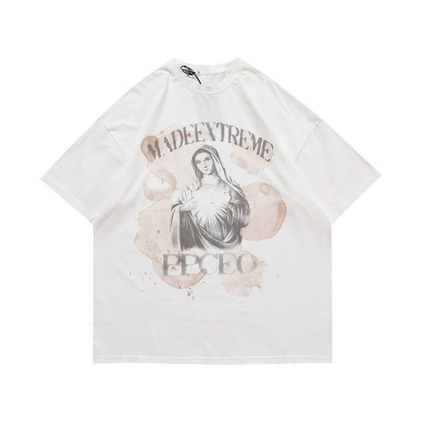 original summer high street washed short-sleeved t-shirt men and women loose casual round neck tshirts oversize tee, White;black
original summer high street washed short-sleeved t-shirt men and women loose casual round neck tshirts oversize tee, White;black