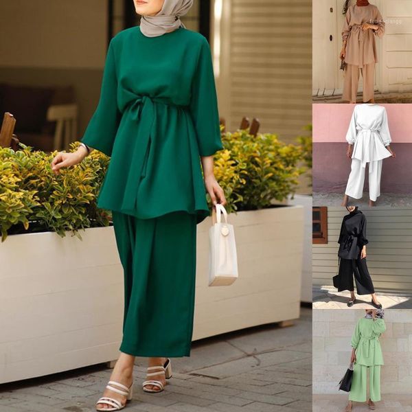 women's tracksuits kimono pants set summer women outfits tunic long sleeve belted wide leg loose muslim dubai, Gray
women's tracksuits kimono pants set summer women outfits tunic long sleeve belted wide leg loose muslim dubai, Gray