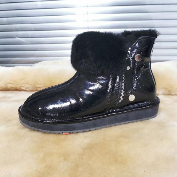 boots fashion glossy wholesale real fur snow for women classic waterproof winter ankle, Black
boots fashion glossy wholesale real fur snow for women classic waterproof winter ankle, Black