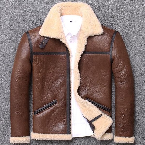 men's leather & faux winter sheep fur classic b3 wool shearling warm mens sheepskin coat plus size jacket, Black
men's leather & faux winter sheep fur classic b3 wool shearling warm mens sheepskin coat plus size jacket, Black