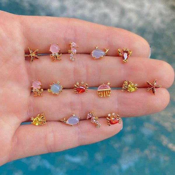sterling silver delicate dainty multi piercing small tiny cute under the sea stud earring vermeil cz women jewelry, Golden;silver
sterling silver delicate dainty multi piercing small tiny cute under the sea stud earring vermeil cz women jewelry, Golden;silver