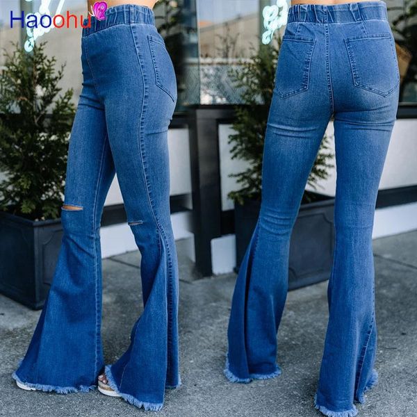 women's jeans casual slim stretchy denim high waist long flare pants ripped hole trousers for women, Blue
women's jeans casual slim stretchy denim high waist long flare pants ripped hole trousers for women, Blue