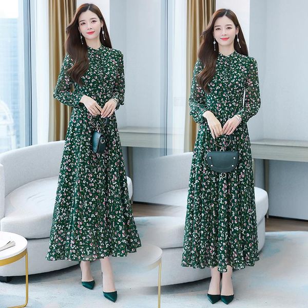 casual dresses women dress autumn 2021 office lady korea style long sleeve floral print chiffon single breasted stand neck, Black;gray
casual dresses women dress autumn 2021 office lady korea style long sleeve floral print chiffon single breasted stand neck, Black;gray