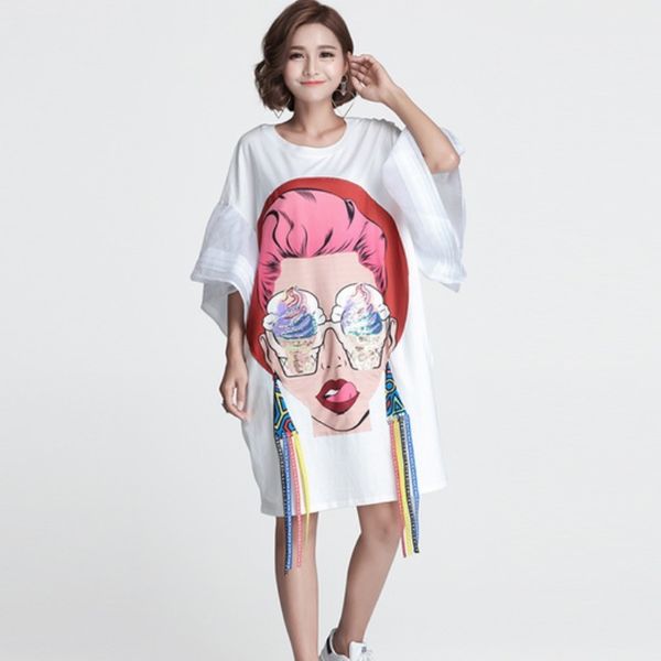 summer women cartoon sequin dress girl print dresses loose casual tassel flare sleeve t shirt dress 210518, Black;gray
summer women cartoon sequin dress girl print dresses loose casual tassel flare sleeve t shirt dress 210518, Black;gray