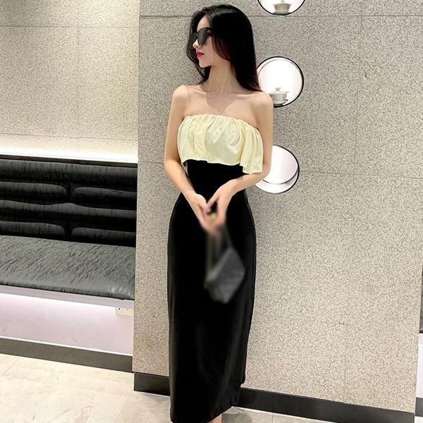 casual dresses summer women dress south korean fashion square shoulder fork ruffle design sense mid-length tight split, Black;gray
casual dresses summer women dress south korean fashion square shoulder fork ruffle design sense mid-length tight split, Black;gray