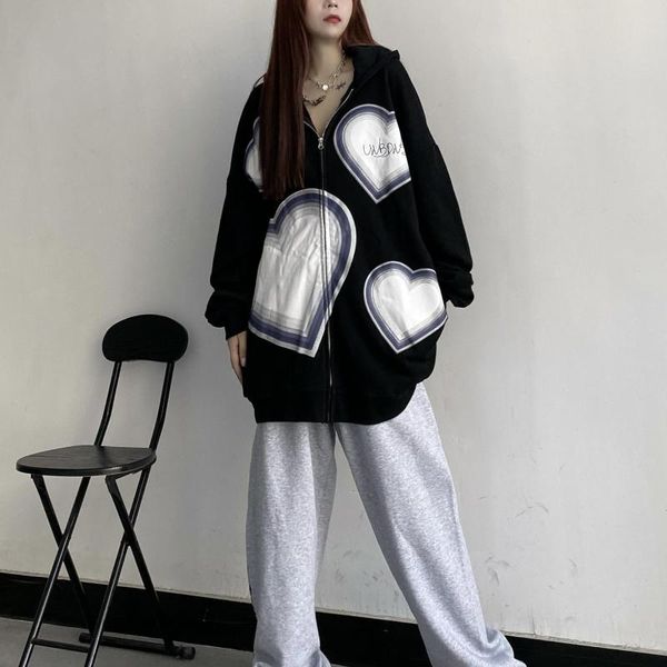women's hoodies & sweatshirts 2021 hoodie autumn y2k love print black gray cardigan zipper sweater gothic streetwear loose hooded jacke
women's hoodies & sweatshirts 2021 hoodie autumn y2k love print black gray cardigan zipper sweater gothic streetwear loose hooded jacke