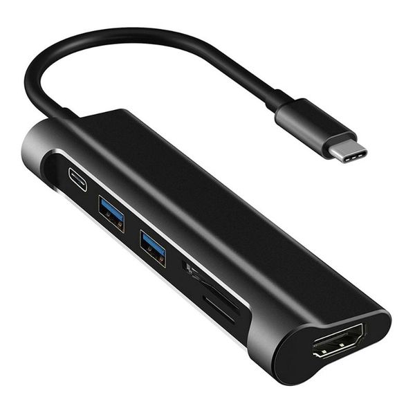 hubs multifunctional 6-in-1 type-c hub to usb3.0 hd converter with sd tf card slot usb3.1 adapter plug and play black
hubs multifunctional 6-in-1 type-c hub to usb3.0 hd converter with sd tf card slot usb3.1 adapter plug and play black