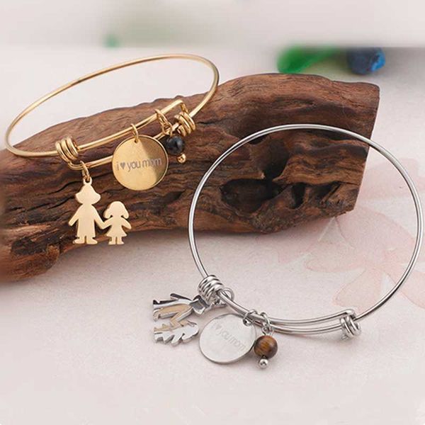 european and american accessories simple fashion creative electroplating titanium steel lettering bracelet mother's day gift bangle, Black
european and american accessories simple fashion creative electroplating titanium steel lettering bracelet mother's day gift bangle, Black