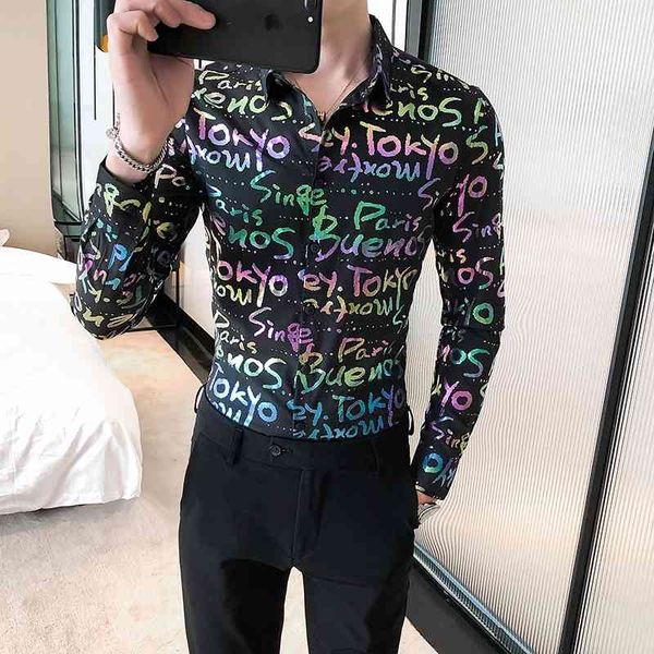 men's casual shirts colored mode printing shirt autumn long sleeve slim fit men streetwear clothes 3xl e9mp, White;black
men's casual shirts colored mode printing shirt autumn long sleeve slim fit men streetwear clothes 3xl e9mp, White;black