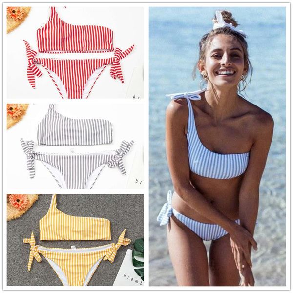 women's swimwear 2021 stripe bandage bikinis women one shoulder bathing suit low waist swimsuit tube female summer beachwear, White;black
women's swimwear 2021 stripe bandage bikinis women one shoulder bathing suit low waist swimsuit tube female summer beachwear, White;black