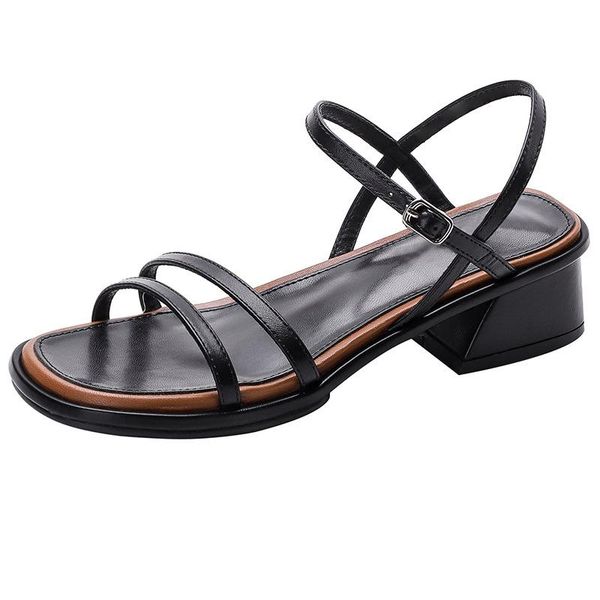 simple roman sandals female 2021 summer fairy style word with square toe high heels casual open mid-heel womens shoes, Black
simple roman sandals female 2021 summer fairy style word with square toe high heels casual open mid-heel womens shoes, Black