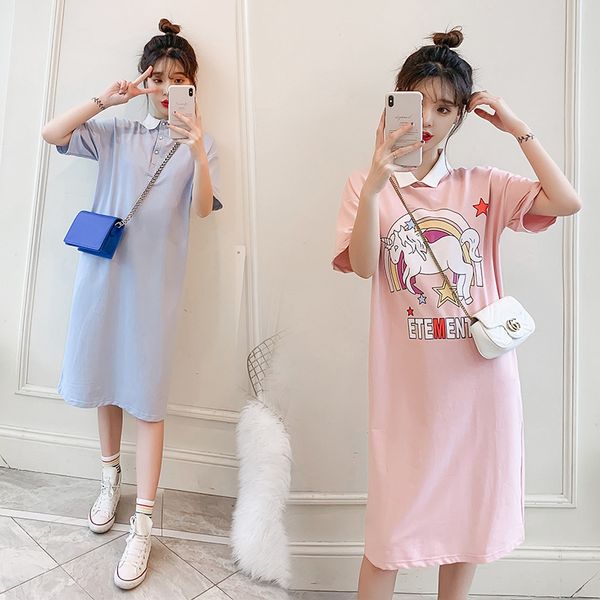 dresses summer 2021 new korean baby collar short sleeve t-shirt medium length pregnant women's dress, Black;gray
dresses summer 2021 new korean baby collar short sleeve t-shirt medium length pregnant women's dress, Black;gray